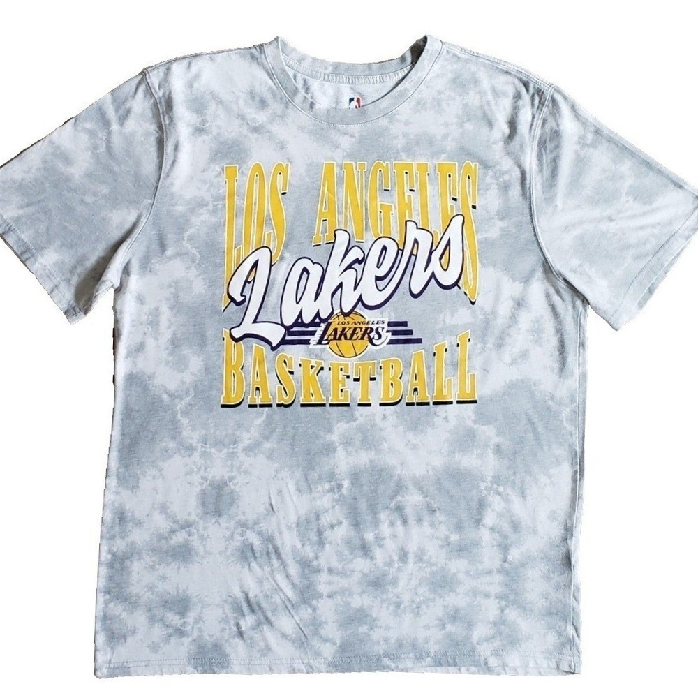 Los Angeles Lakers Shirt Mens XL Gray Tie Dye NBA Basketball Graphic Tee